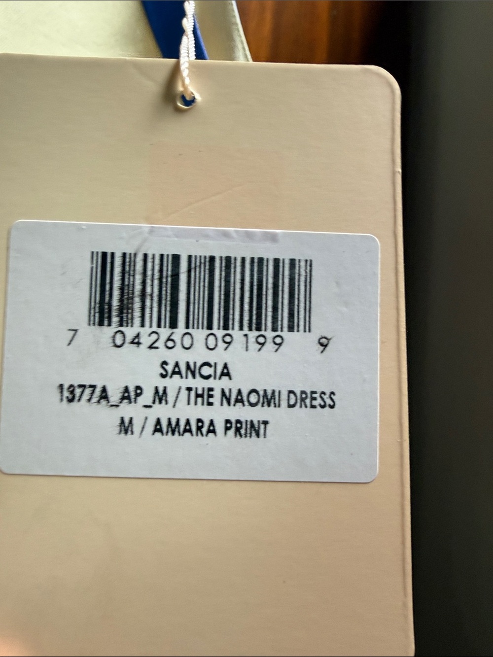 Cream Maxi Dress with Green and Blue Stripe Accents - Picture 3 of 4